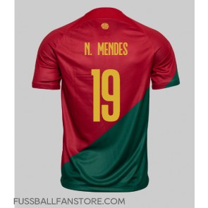 Portugal Nuno Mendes #19 Replik Heimtrikot WM 2022 Kurzarm